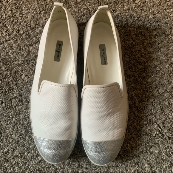 Paul Green Posh White& Silver Espadrilles Size 9 - Picture 3 of 11